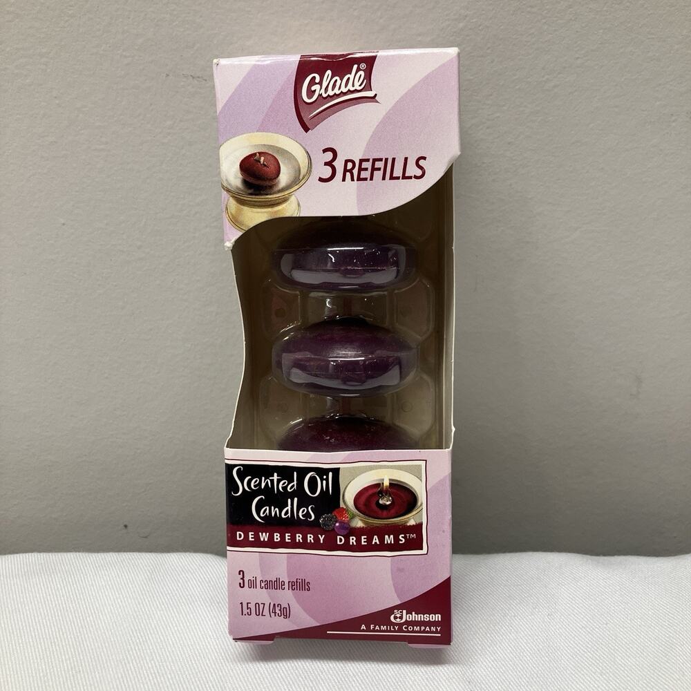 GLADE Scented Oil Candles DEWBERRY DREAMS Refill (3) NOS Retired